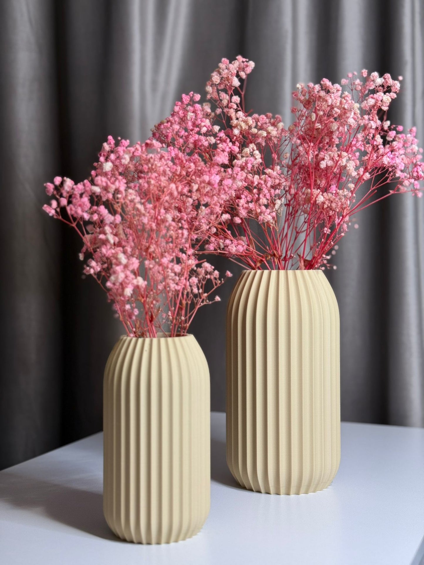 Lusso Fluted Vase – Minimalist Tall Modern Vase for Elegant Décor