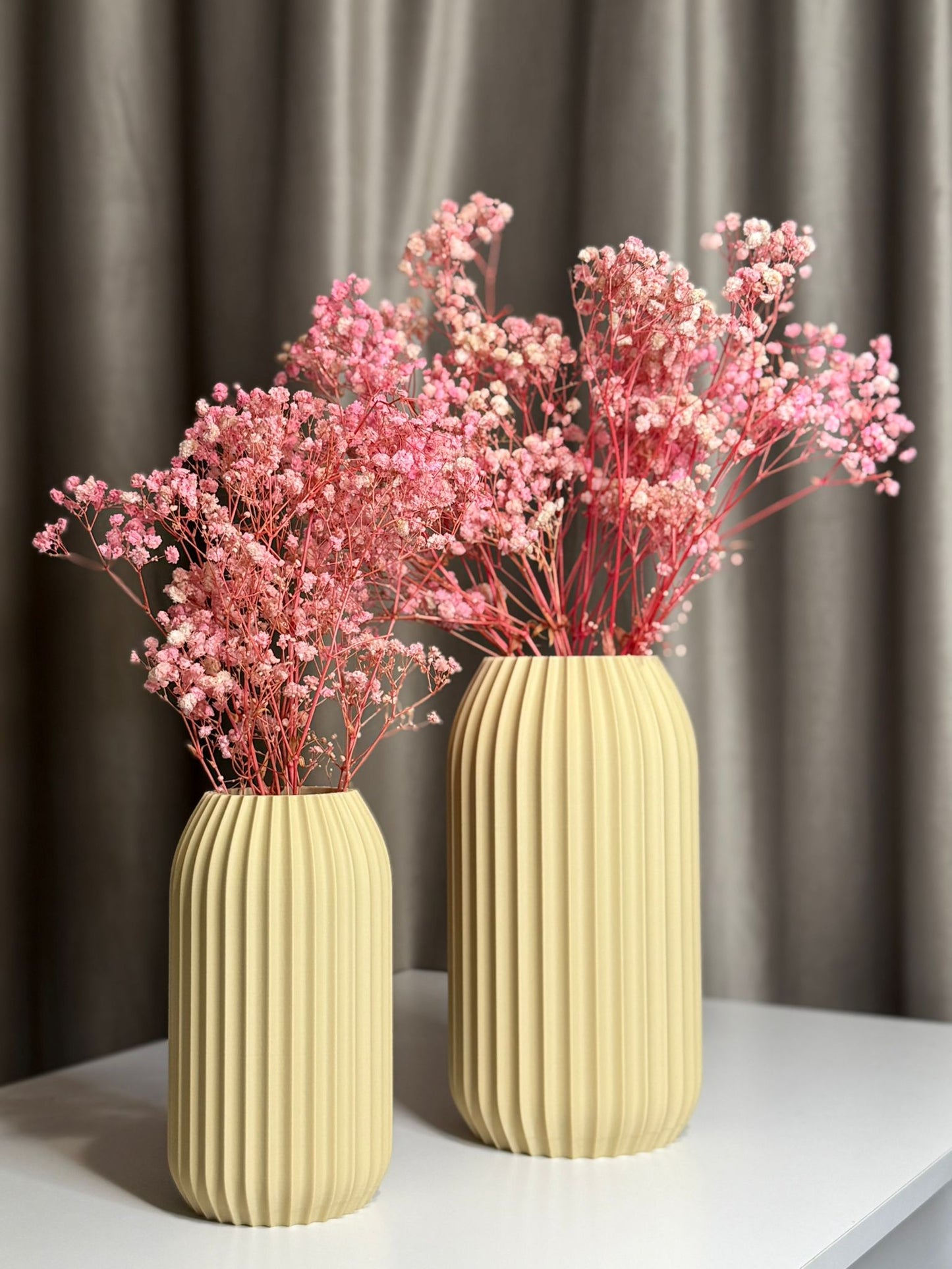 Lusso Fluted Vase – Minimalist Tall Modern Vase for Elegant Décor