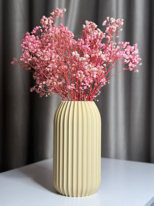 Lusso Fluted Vase – Minimalist Tall Modern Vase for Elegant Décor